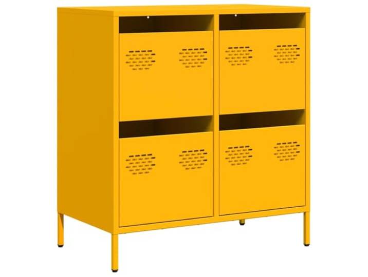 Kaorsrow Sideboard Senfgelb 68x39x73,5cm Kommode aus Kaltgewalztem Stahl Stabiler Mehrzweckschrank mit 4 Schubladen für Wohnzimmer, Schlafzimmer oder Flur. Pflegeleichte Metalloberfläche.