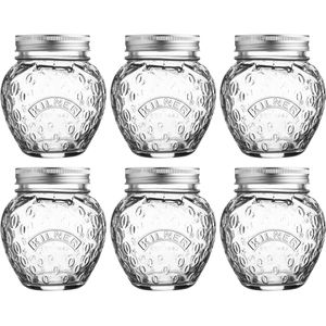 Kilner Einmachglas 0025.582 Erdbeere, mit Schraubdeckel, 400 ml, zum Einkochen, luftdicht, Twist-Off, 6 Stück