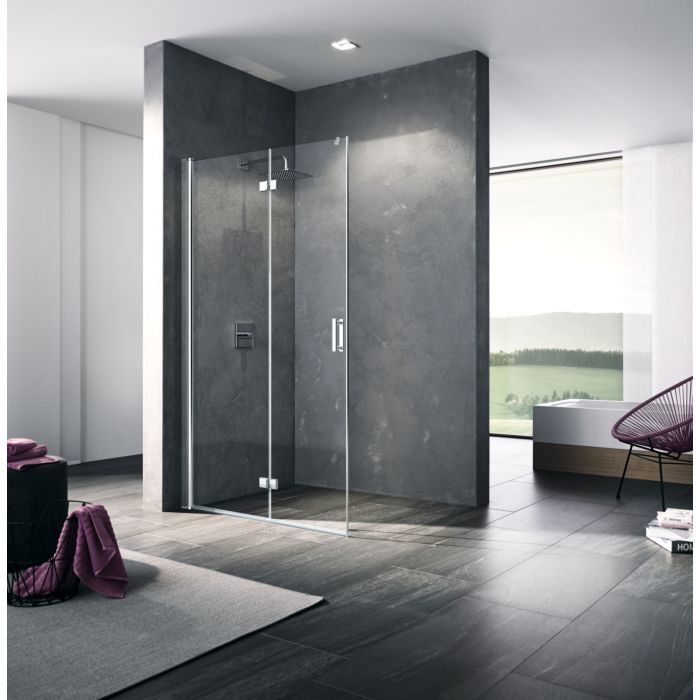 Kermi Diga Pendel-Falttür DI2YR100202PK 100x201,7cm, weiß, ESG klar Clean, rechts
