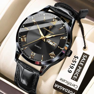 Uplifted Finds POEDAGAR Top Luxury Military Waterproof Mens Quartz Watch black Black