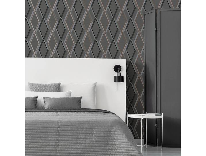 Papier peint intissé Geo 52 x 1005 x 0cm Gris foncé