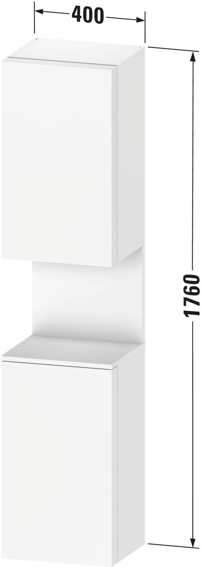 Duravit Hochschrank Qatego 40x36x1760cm, 2 T, An l, E na/tau matt (QA1346L30830000)