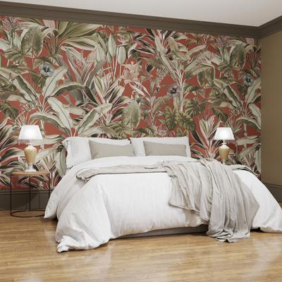 Fototapete SUPERFRESCO EASY "Funky Dschungel", braun (brun), H:2,8m L:2,8m, Vlies, Tapeten, Design Tapeten