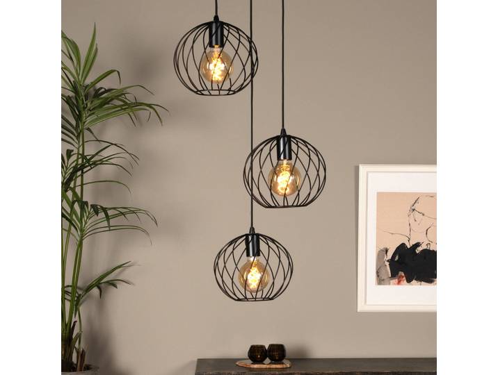 Lucide Hängelampe Danza, dimmbar, schwarz, für Wohn- / Esszimmer, Metall, Modern, Pendelleuchte