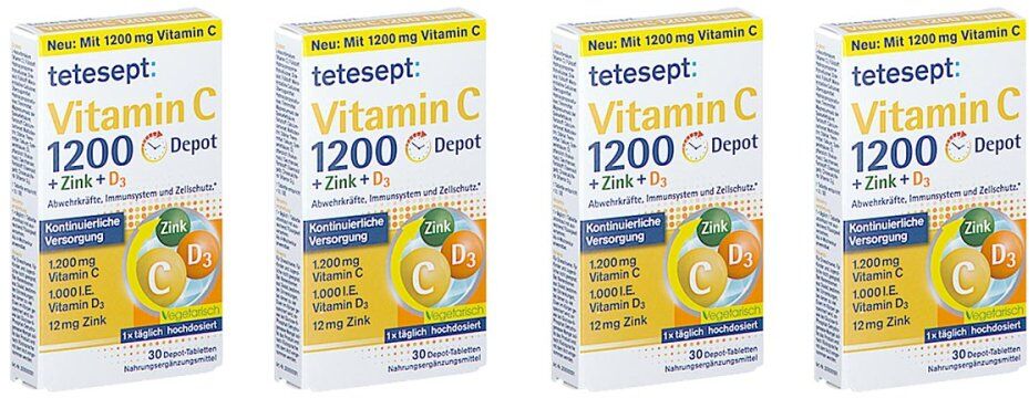 Tetesept Vitamin C 1.200mg + Zink+D3 Depot Tabletten