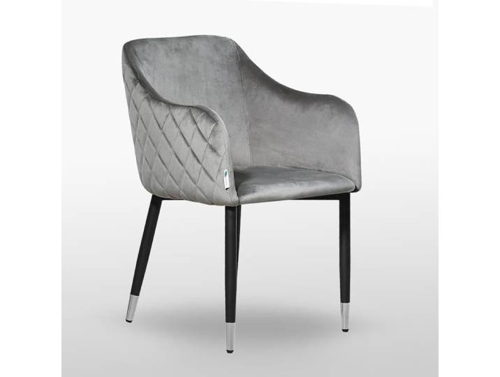 Chaise en Velours Gris Verona - Style Vintage - Salon Chambre ou Bureau