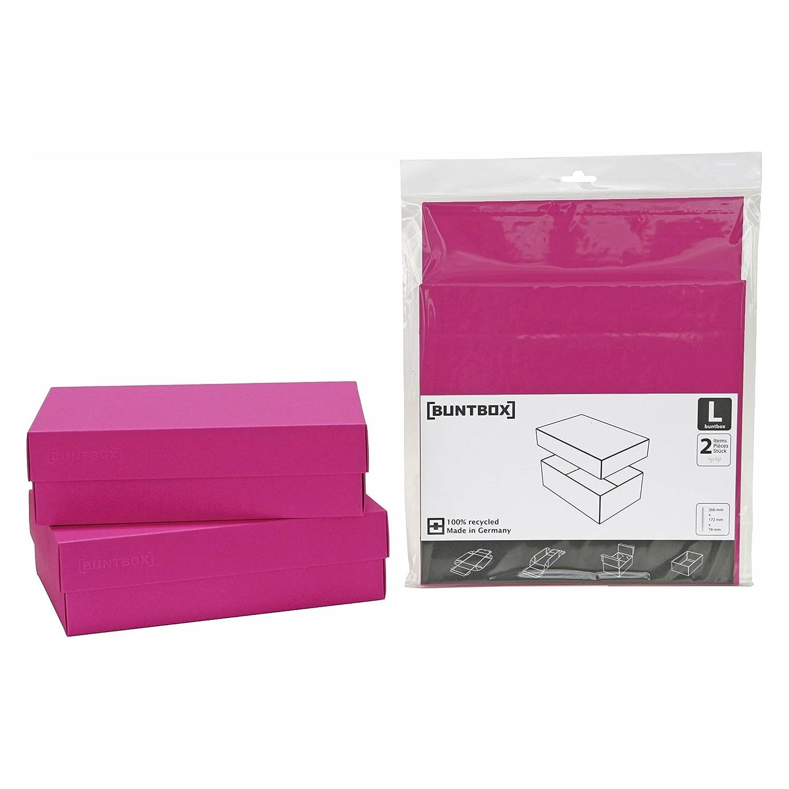Buntbox 71-11 - Kartonage Set 2-teilig, Grösse L, Magenta (1x) (71-11)