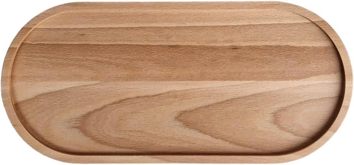 Decoratief Houten Dienblad Ovaal - Serveerschaal voor Kaarsen en Decoratie - Tafel Middenstuk voor Woonkamer of Badkamer