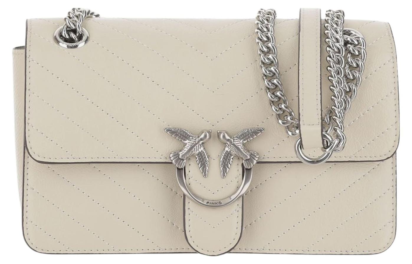 Pinko Love One Light Mini Vitello Wr Umhängetasche Weiß