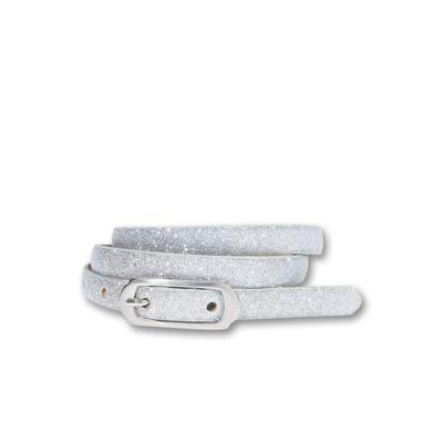 Ledergürtel SILBERGIFT "Ledergürtel im Luxuslook mit schmalem Style", Damen, Gr. 80, silber, Rindsleder, Gürtel Ledergürtel