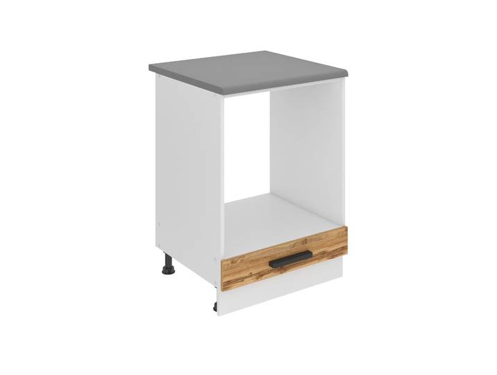 Belini Unterschrank Küche, Küchenunterschrank 60 cm Breite. SDP Küchenunterschrank mit Arbeitsplatte. Küchenschrank ohne Tür, mit Schubladen, Wotan-Eiche