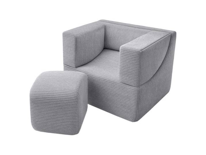 Fauteuil pliant enfant  gris (velours côtelé)