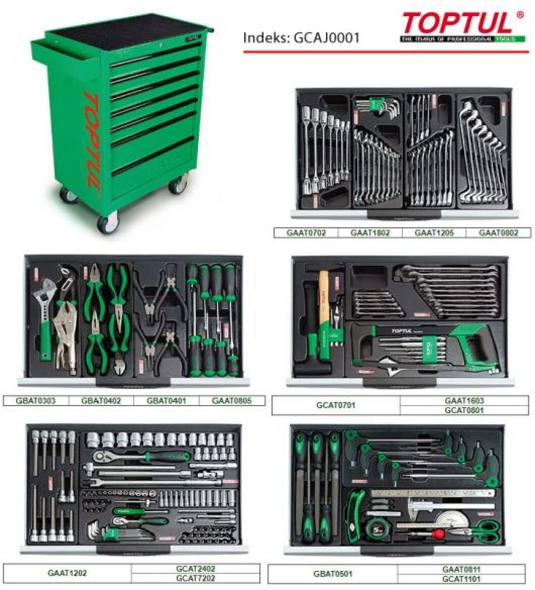 Carrinho de ferramentas com equipamento TOPTUL GCAJ0001