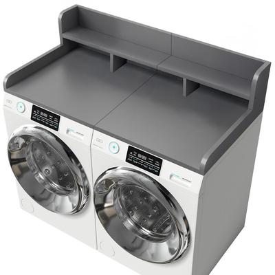 "2-Tier Washer Dryer Countertop, 54"" W x 27.5"" D Laundry Countertop for Folding Clothes, Dual Storage & Edge Guard"