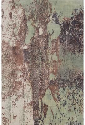 Rug Source Hand-knotted Modern Silk Multi-Colored Abstract Area Rug - 5' 9'' X 3' 11''