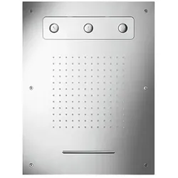 Herzbach Living Spa Decken-Regenbrause 11.630480.2.01 Edelstahl poliert, 630x480mm, Regen/Spin-Jet/Schwall