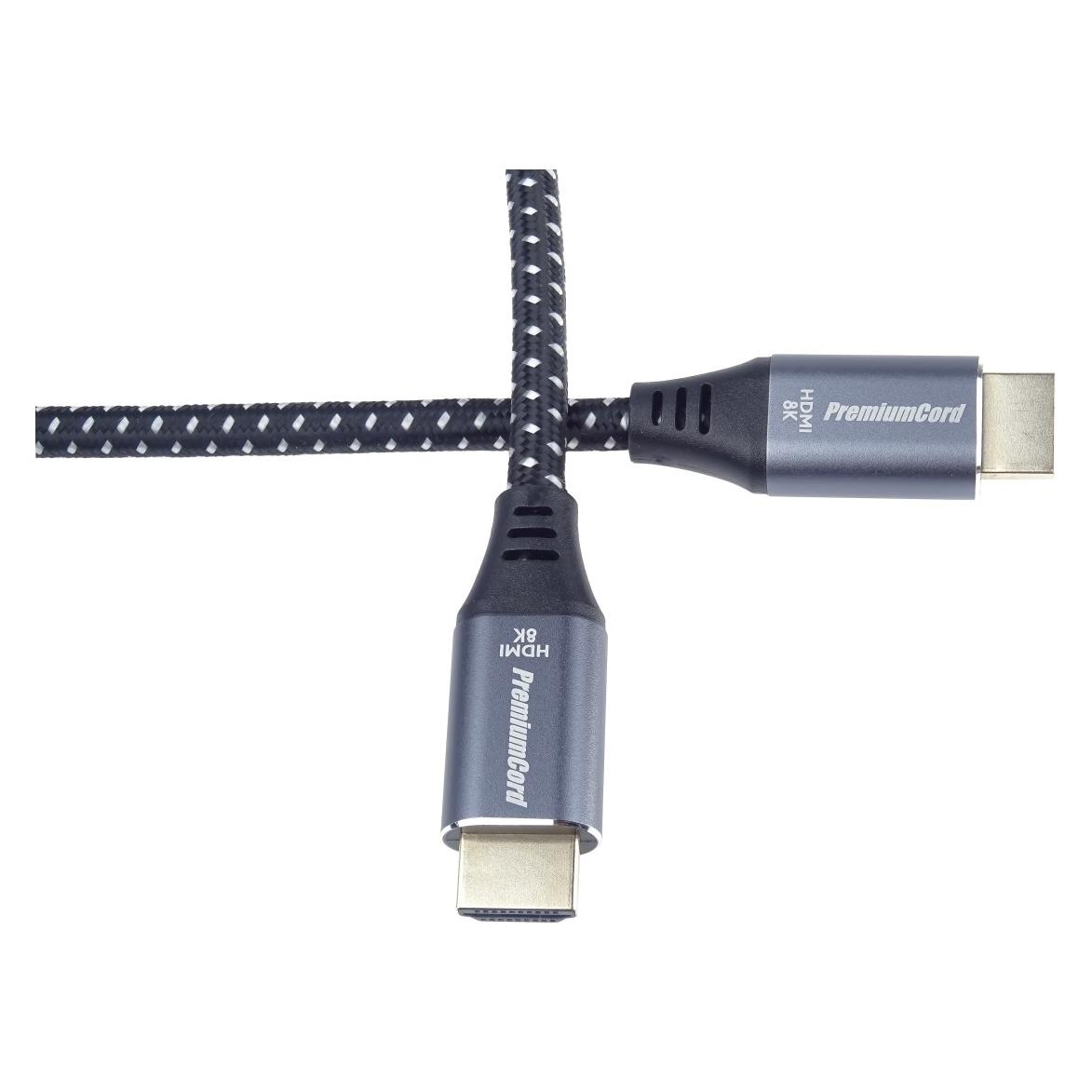 PremiumCord ULTRA HDMI 2.1 High Speed + Ethernet kabel 8K@,zlacené (0.50 m) (KPHDM21S05)