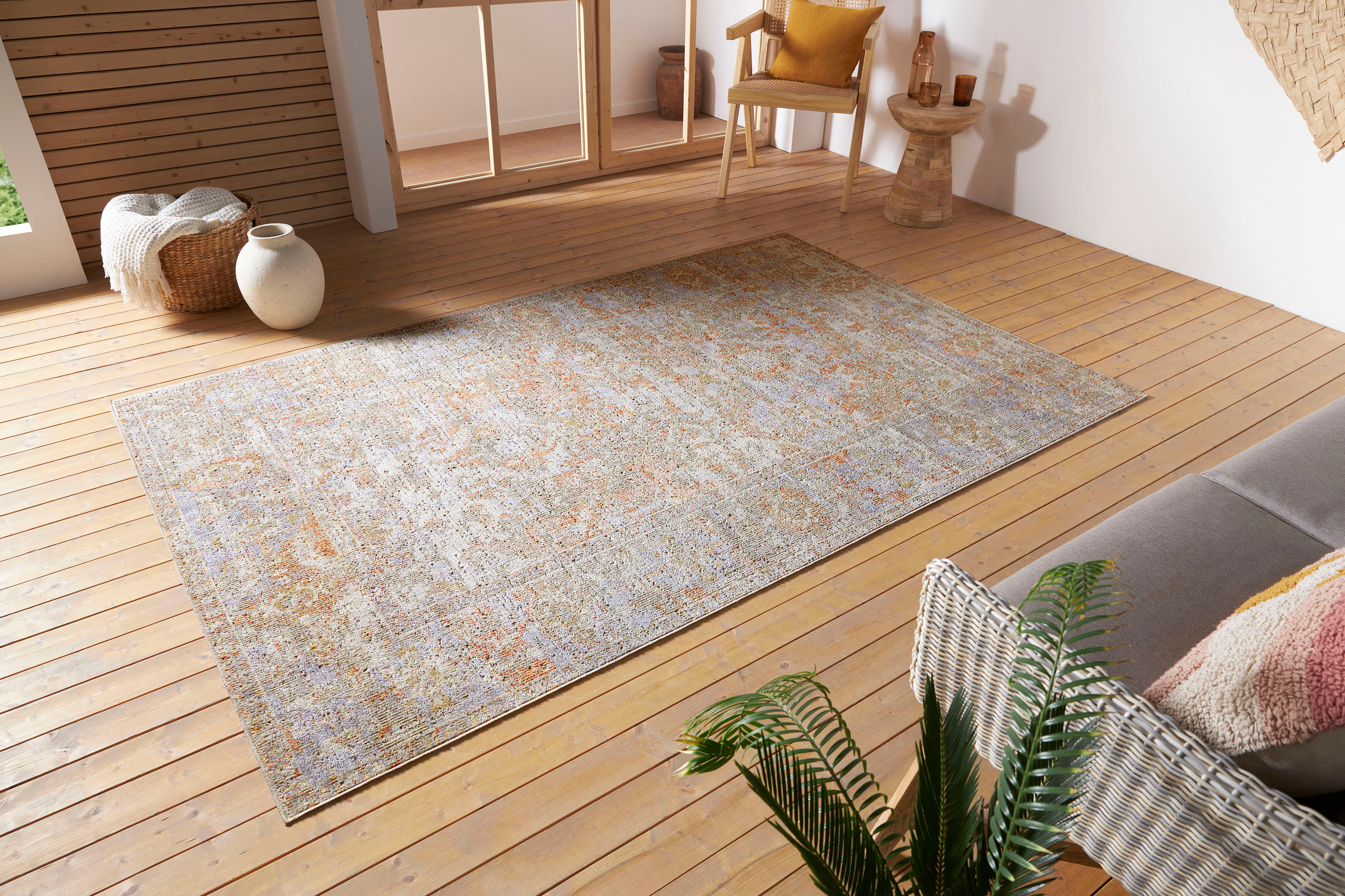 Teppich HANSE HOME "Port Said", rot (creme,rot), B:115cm H:3mm L:170cm, Polypropylen (PP), Teppiche, Teppich, In-& Outdoor, Läufer, Wetterfest, Balkon, Wohnzimmer, Orient creme,rot B : 115cm 1 Stk., 3mm, L: 170cm
