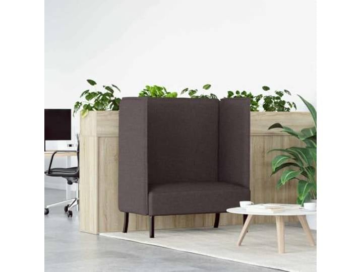 pokgdf Zweisitzer Hochlehner Sofa Dunkelbraun 101cm Stoffbezug, Schaumfüllung, Holzgestell, Geräuschdämpfend, Pflegeleicht, für Büro und Co-Working
