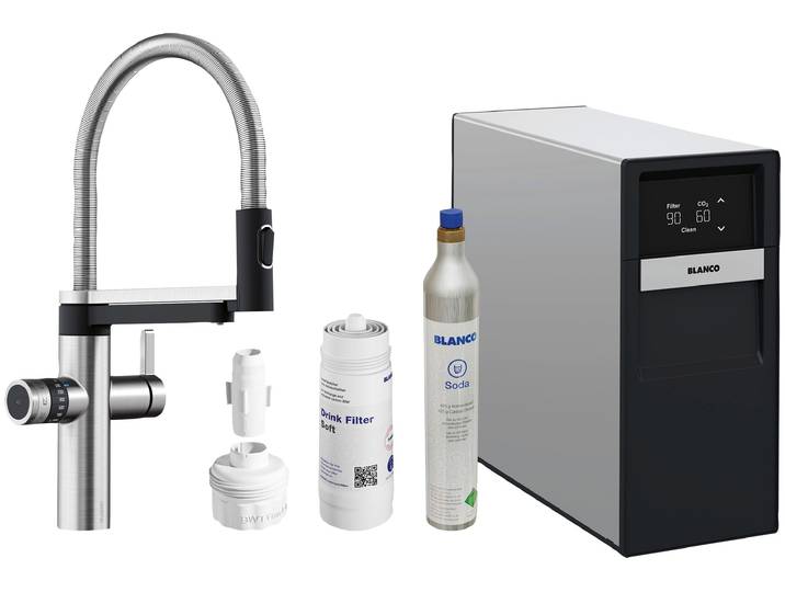 Elektrischer Wasserhahn BLANCO drink.soda , silber (silberfarben), Wasserbereitergeräte, Elektrischer Wasserhahn