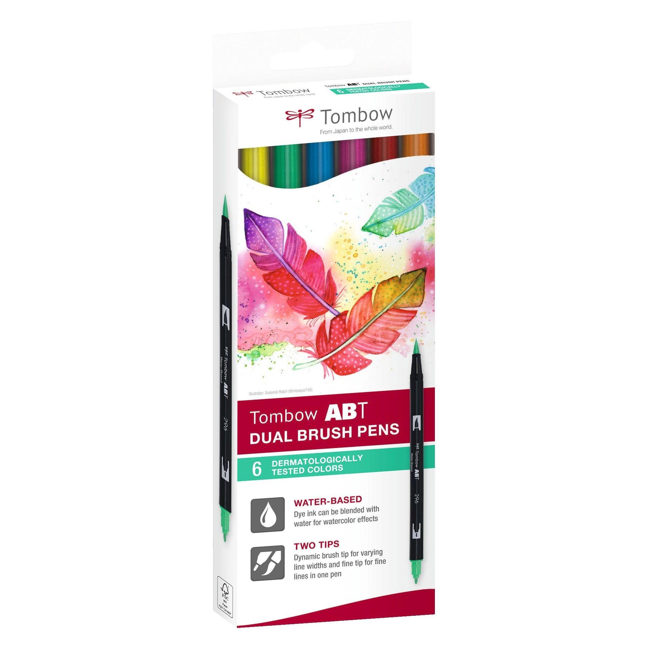 Tombow Marker ABT Dual Brush 6C-3 Tattoos carton (6) (6x) (ABT-6C-3)