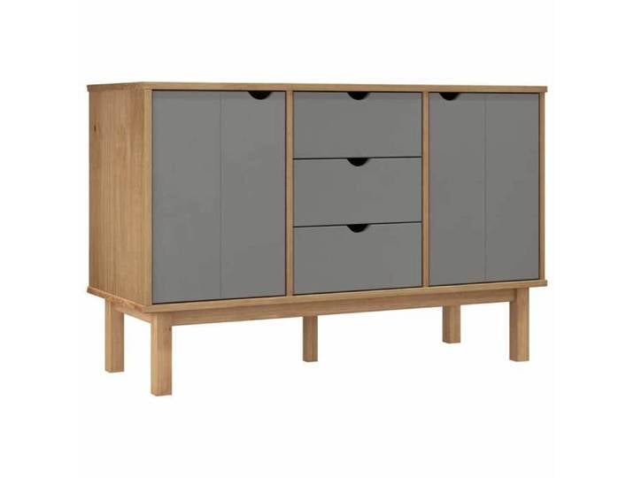 Enfilade & bahut - ORVEL - Buffet OTTA - Marron et gris - 113 5x43x73 cm - Bois massif - pin 23927