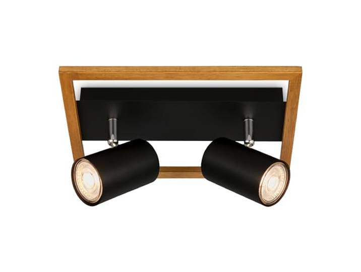 BRILONER - Plafonnier\, Plafonnier\, Lampe\, Cadre en bois\, Pivotant\, Lampe de salon\, Lampe de chambre\, Lampe de cuisine\, Bois noir
