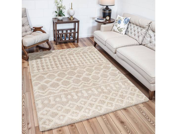 Teppich LIVABLISS DUBAI , beige, B:130cm H:62,5mm L:170cm, Polypropylen, Teppiche, Teppich