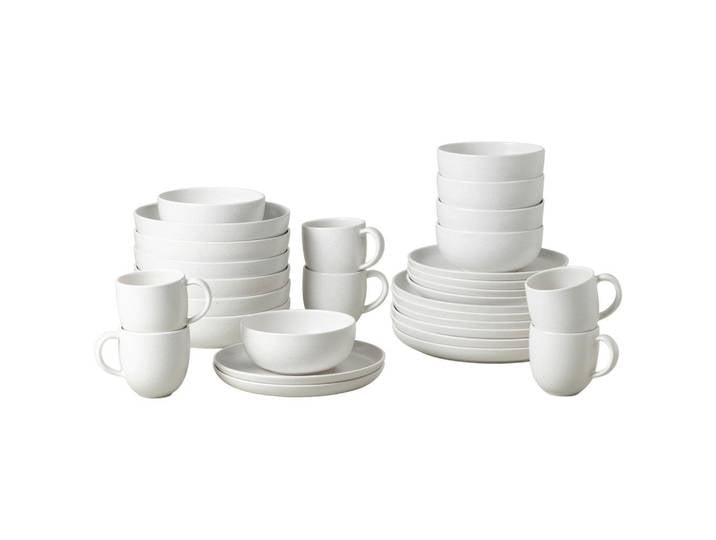 Costa Nova Kombiservice Pacifica, Weiß, Keramik, 30-teilig, 330 ml,630 ml, Handmade in Europe, Essen & Trinken, Geschirr, Geschirr-Sets, Kombiservice