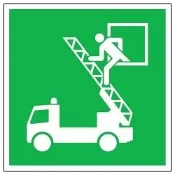 Rettungsschild Notausstieg Folie langnachladend 200x200mm