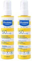 Mustela Spray Protetor Solar Alta Proteção SPF50 Duplo 2 unid. x 200ml