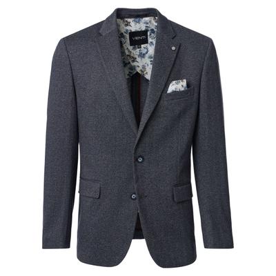 Sakko VENTI "VENTI Sakko uni", Herren, Gr. 48, dunkelblau, 63% Polyester, 35% Viskose, 2% Elasthan, Sakkos Sakko