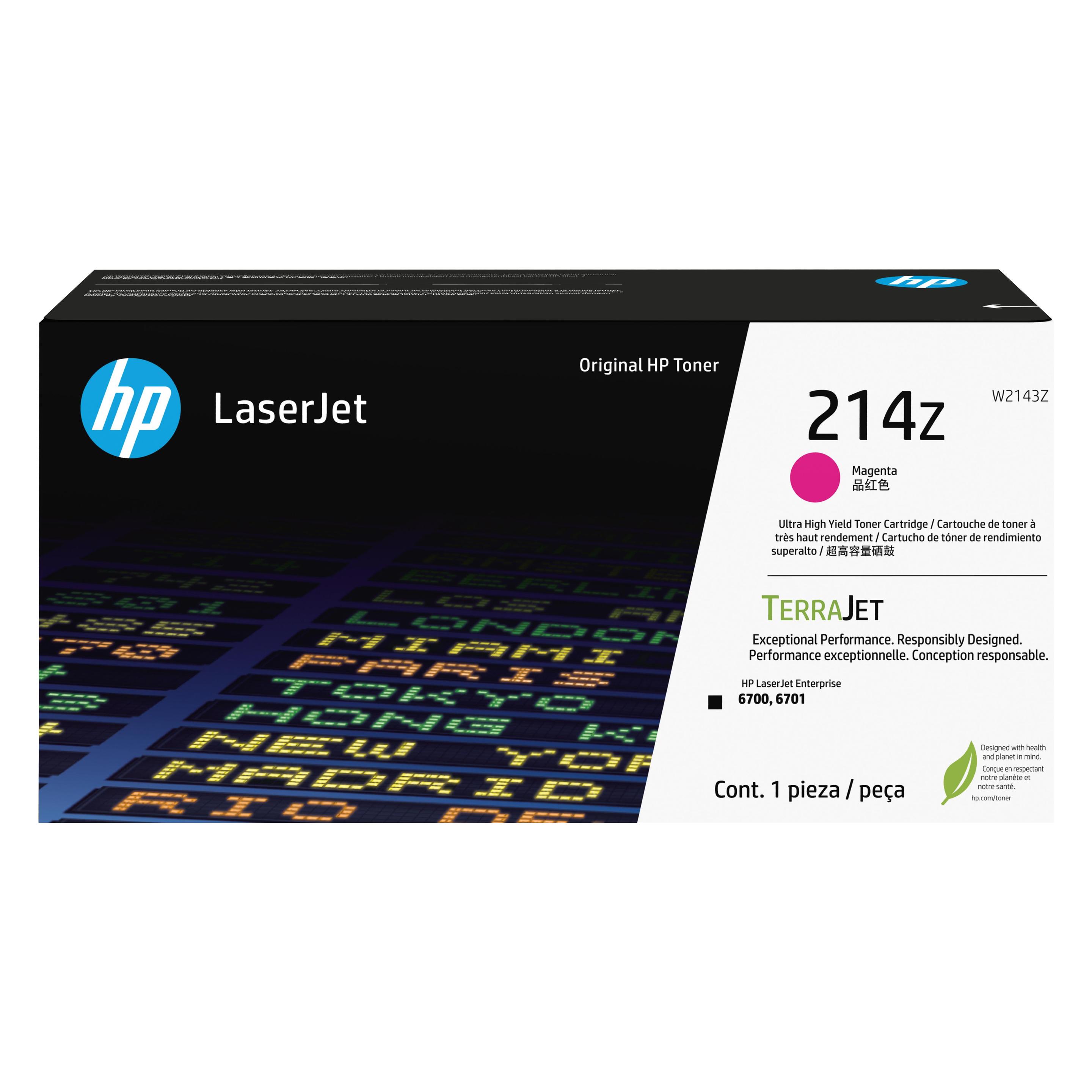 HP Cartuccia toner originale magenta ad altissima capacità LaserJet 214Z, 26000 pagine, Giallo, 1 pz (M) (W2143Z)