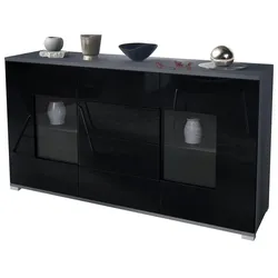 SIDEBOARD Grömitz Schwarz Hochglanz