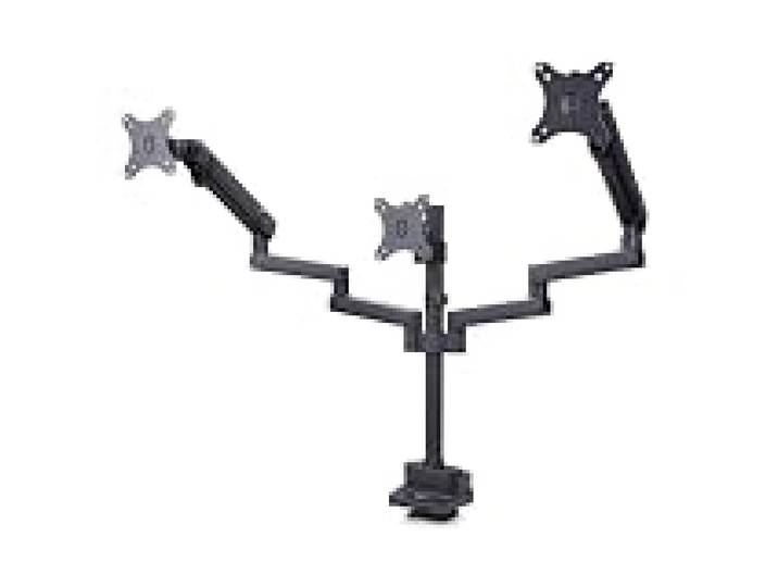 StarTech Support Bureau Bras 3 Ecrans 27 , VESA (3MP2AG-MONITOR-ARM) VESA 75x75/100x100, Assiste par ressort, Reglage sans outil, Pivotement inclinaison rotation