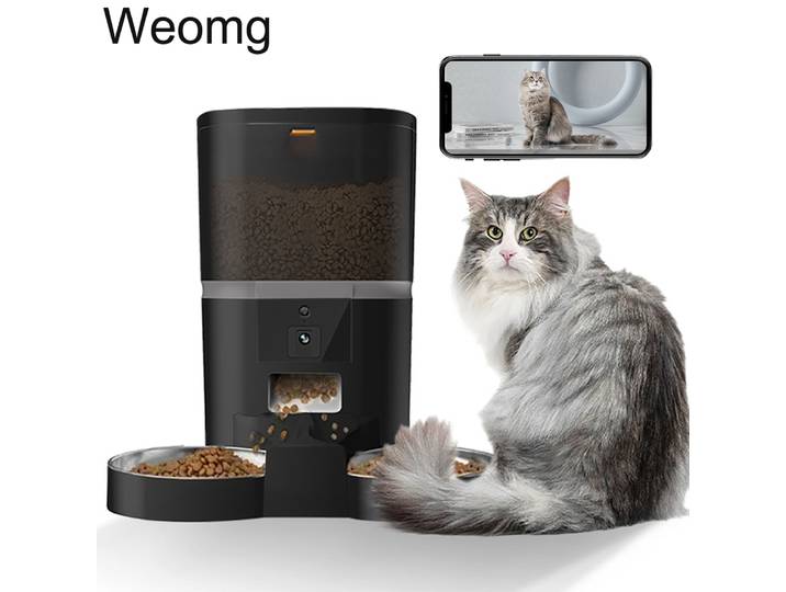 4L Double repas caméra APP automatique mangeoire pour animaux de compagnie temps pour animaux de compagnie chats chien nourriture bol en acier inoxydable distributeur vidéo mangeoire pour animaux de