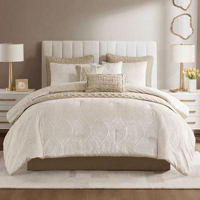 Jla Home/Bed Nocturne Comforter Bed Set Champagne, California King, Champagne
