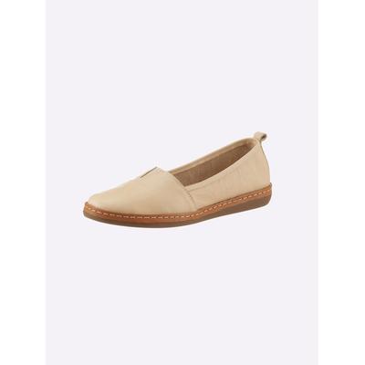 Slipper ANDREA CONTI, Damen, Gr. 40, beige (creme), Leder, Rindsleder, Schuhe Slipper