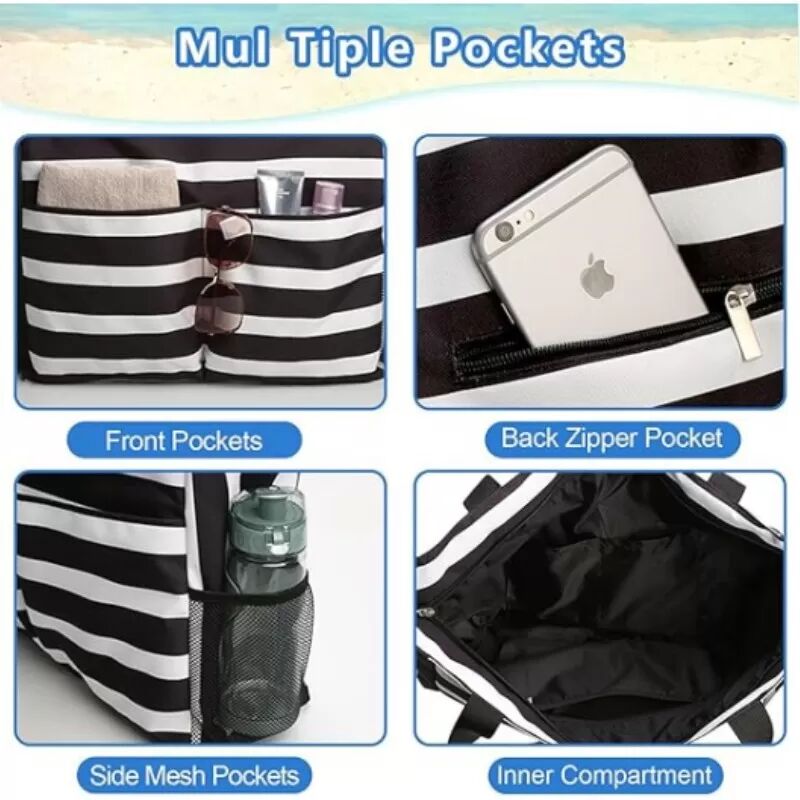 INF Sac de plage pliable pour femme
