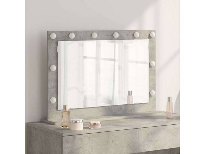 Coiffeuse Vidaxl Miroir de vanité avec miroir Gris béton 80 x 55 x 18 cm