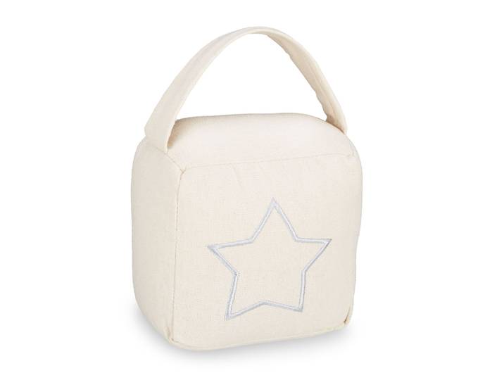 Türstopper Sack Stern Weiss-Creme