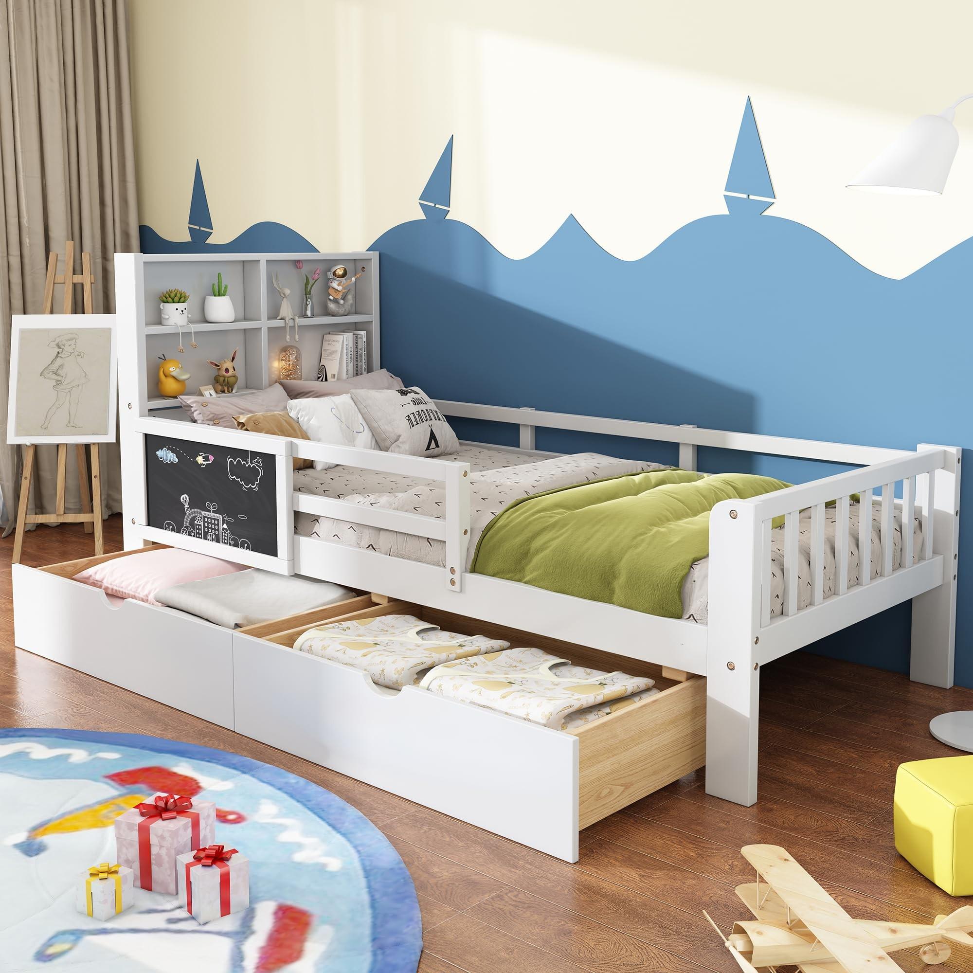 Mehrzweck-Kinderbett mit Schubladen, 90 x 200 cm