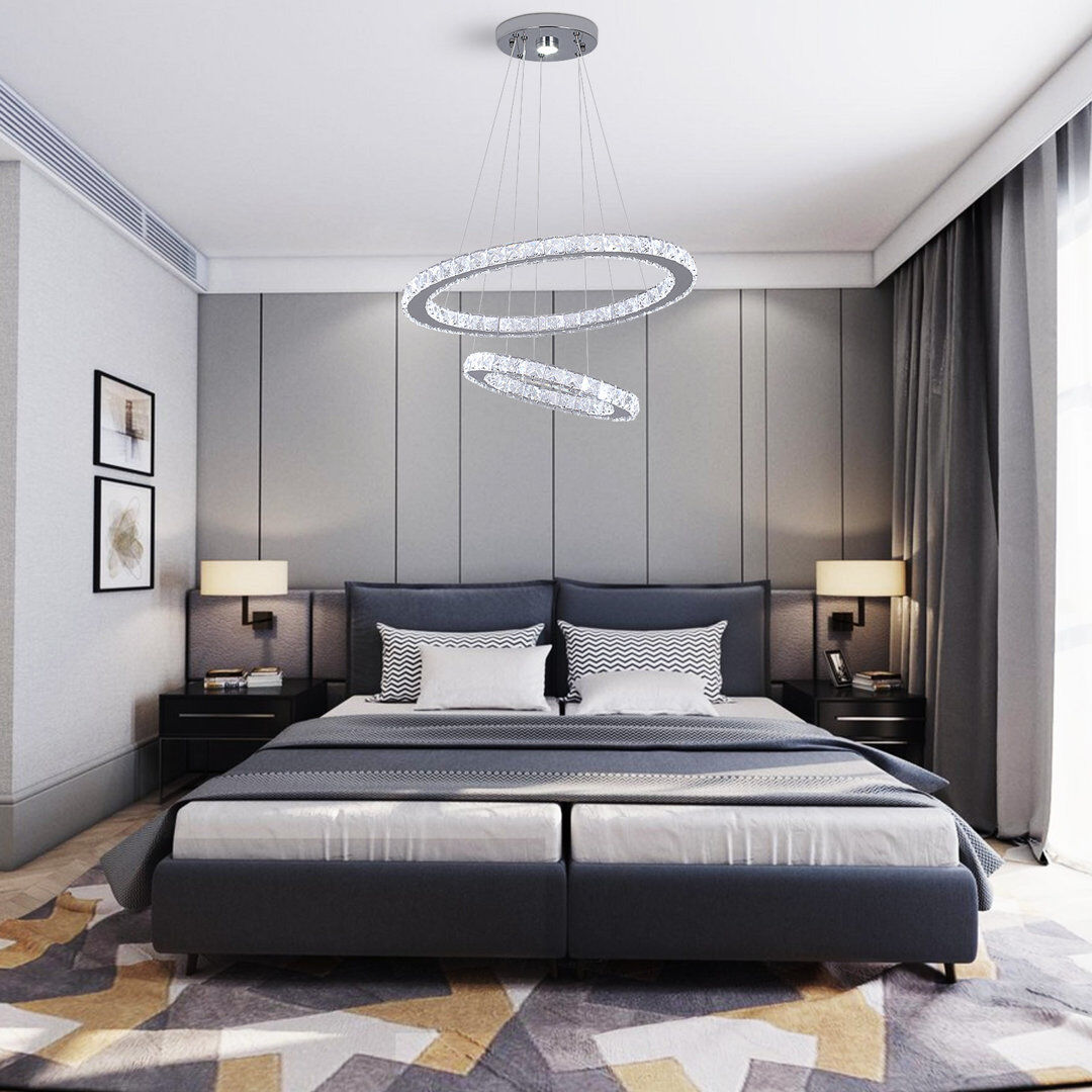 Canora Grey Silvana 2 - Light Integrated LED Chandelier Cool White 50cm W X 50cm D