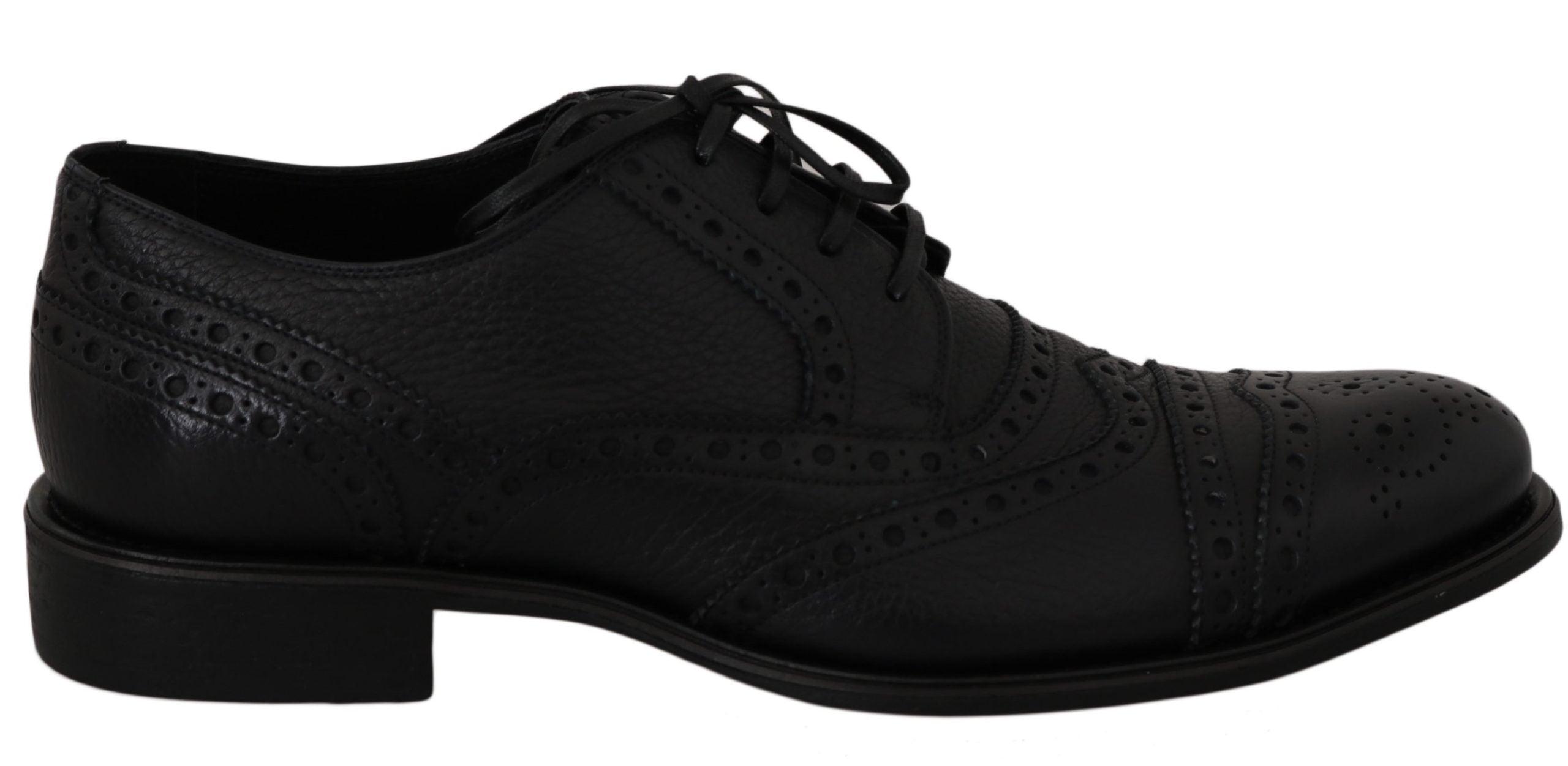 Dolce & Gabbana Blaue Leder Wingtips Oxford-Anzugschuhe