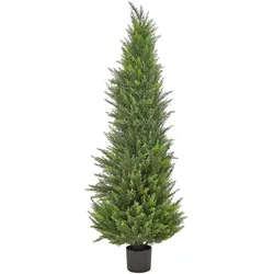 KUNSTPFLANZE im Blumentopf 153 cm Grün/Dunkler Holzfarbton Cedar Tree