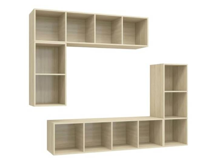 Kaorsrow 4-TLG. TV-Schrank Set Wandmontiert Sonoma-Eiche Holzwerkstoff Platzsparende Hängeboards fürs Wohnzimmer: Vielfältiger Stauraum, pflegeleichte Oberfläche und flexibel anordbar.
