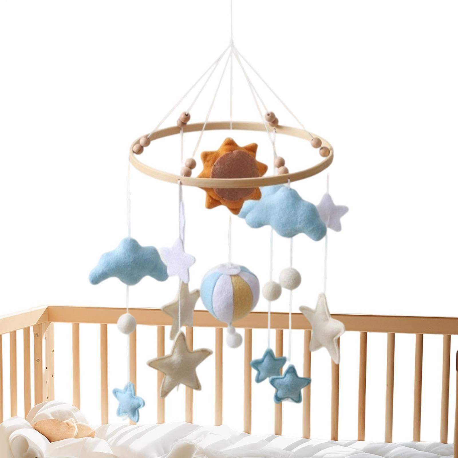Handgemaakte houten wiegmobiel voor baby's