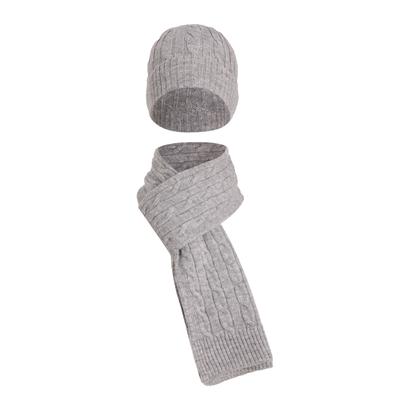 Strickmütze FELIX HARDY "Set aus Schal und Mütze", Damen, grau, 80% Polyacryl, 13% Polyester, 7% Elasthan, Mützen Strickmütze
