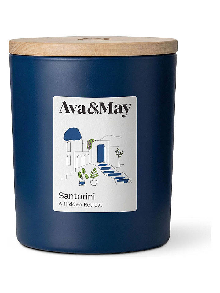 AVA&MAY Duftkerze "Santorini" in Dunkelblau - 220 g - onesize