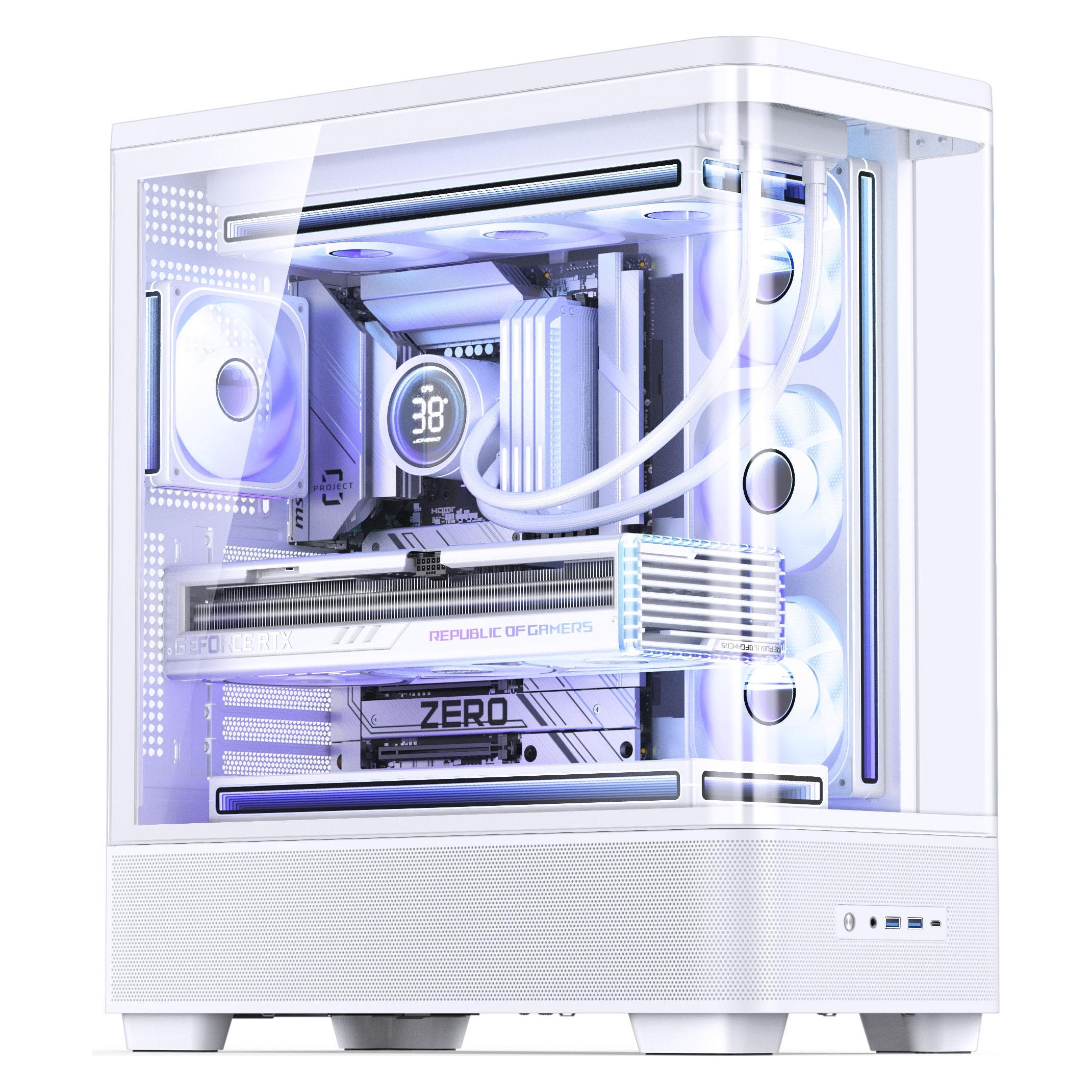 Jonsbo TK-5 Gehäuse, Midi-Tower, ATX, Tempered Glass - weiss (ATX, mATX, Mini-ITX) (TK-5 WHITE)